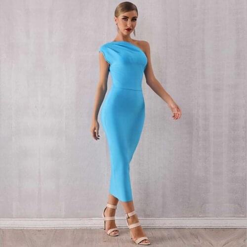 Free shipping Wholesale 2020 womans dress Fashion Elegant Women One Shoulder Sexy celebrity cocktail party bandage dress