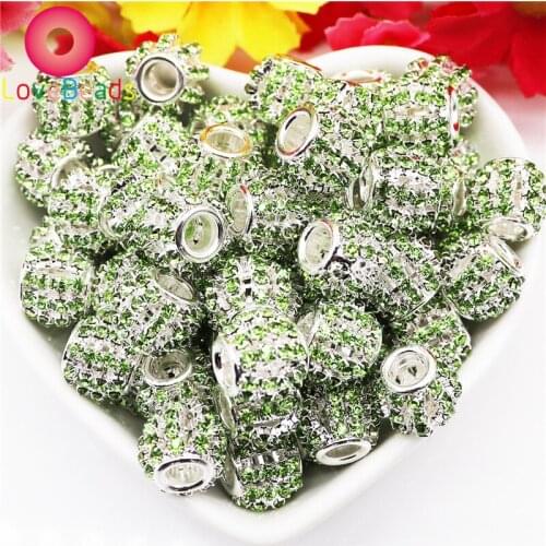 10Pcs Handmade Color Crystal Muranos Charms Large Hole Round Ball Beads Fit Pandora Bracelet Earrings Key Chain Anklet Jewelry