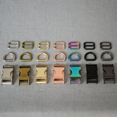 100 set metal buckle adjust buckle D ring/three-piece Handbag Strap Dog Chain Snap Clasps Bag Connector DIY Leather Craft