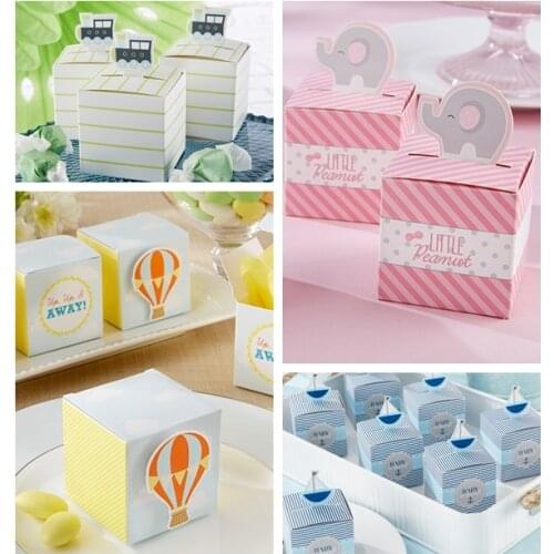 120 Pieces/Lot) Event and Party Gift box of Dolphin shape Wedding favor box For Baby showers and Baby birthday gift box favor