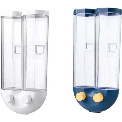 2 In1 Dry Food Dispenser Pasta Container Large Capacity Kitchen Storage Rice Cereal Home Beans Nuts Wall Mounted