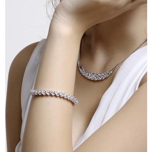 2019 Fashion Women Roman Cubic Zirconia Bracelet Bangle Bridal Jewelry Festival Gift