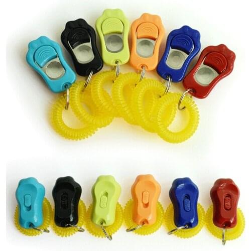 4PCS Dog Training Sounder PC Pet Cat Dog Training Click Device With Key Ring Dog Supplies Portable Ring Trainer