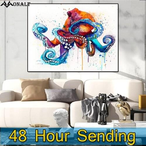 Abstract Canvas Painting Decorative Picture HD Color Octopus Poster and Prints living room wall Modern art Animal Oil Painting