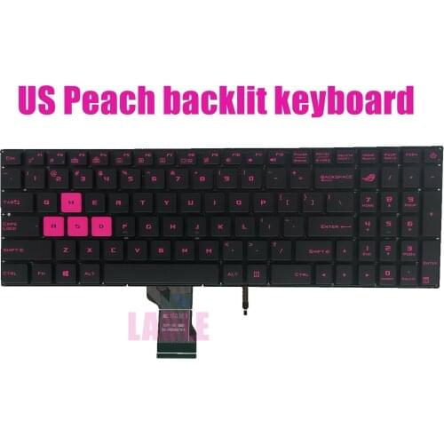 US Peach backlit keyboard for Asus GL702VS/GL702VM/GL702VT/G702VS(Peach "WASD")