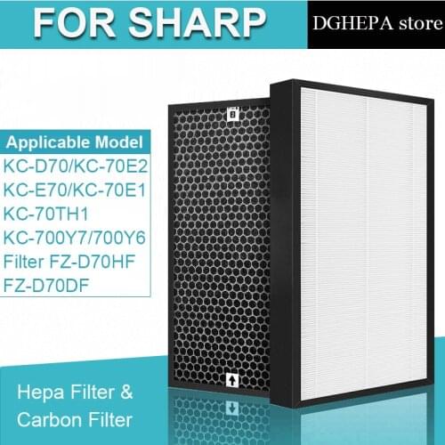 For Sharp FZ-D70HF FZ-D70DF HEPA & Carbon Filters KC-D70 KC-E70 KC-70E2 KC-70E1 KC-70TH1 KC-700Y7 KC-700Y6 air purifier parts