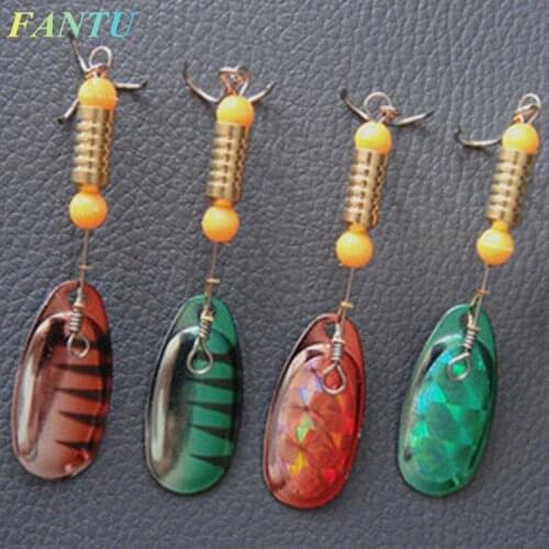 FANTU Fishing Metal Spin Spoon 5.5g/6,5cm Classical Trout Spoon Spinners Spoon Bait Artificial Hard Lure Fishing Tackle 4PCS