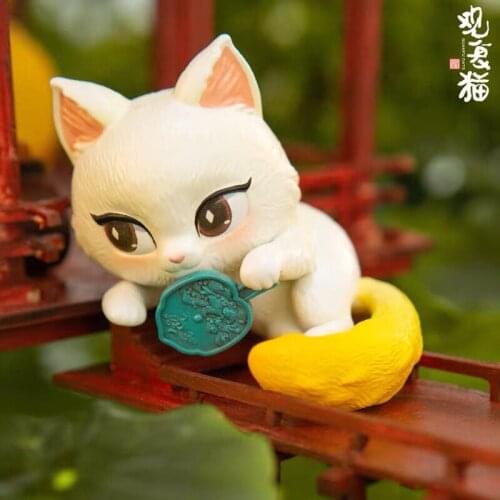 Blind Box Toys GuanFu Cats Blind Box Caja Ciega Blind Bag Toys Anime Figures Cute Kittys Model Girl Birthday Gift home decor