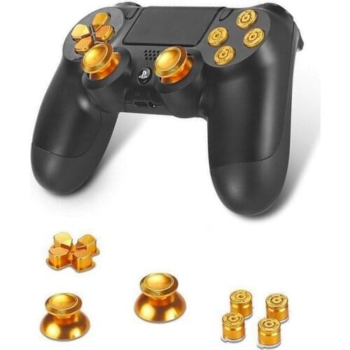 PS4 Metal Controller Thumb Stick Caps D-Pad Bullet Button Grips Analog Joystick For Playstation 4 Dualshock 4 Repair Kit