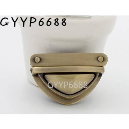 1-5-20sets 40*26mm metal pressed lock triangle shape lock for briefcase female handbag accessories accept mix color