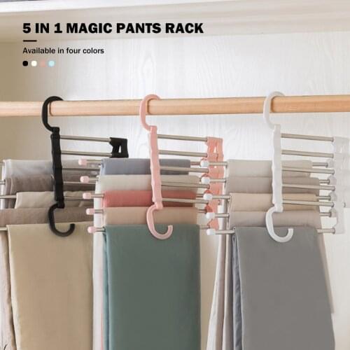 Mini Folding Pants Hanger Clothing Trousers Pants Tie Storage Shelf Closet Organizer Stainless Steel Clothes Hanger
