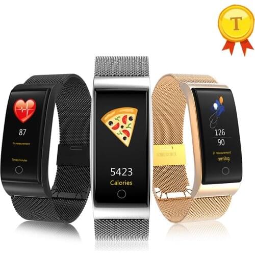 Fashion Smart Band Wristband Blood Pressure Heart Rate Monitoring Men Women Fitness Sports band Pedometer Smart Metal Bracelet