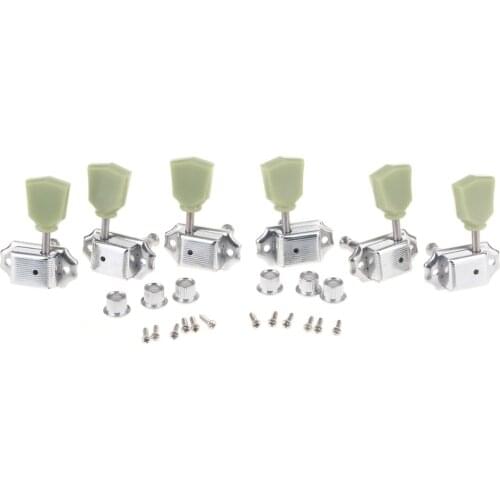 Musiclily 3R3L Vintage Guitar Tuners Machine Heads Tuning Keys Pegs Set for Les Paul Style, Chrome