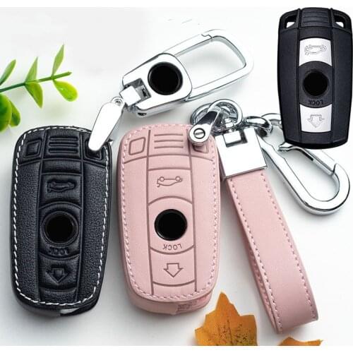 NEW Leather Key Case Cover FOB For Bmw F30 F10 F20 X3 X1 X5 X6 e30 e36 e90 e60 e84 e39 e46 e90 Car Case Key Accessories
