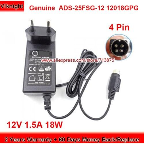 Genuine ADS-25FSG-12 12018GPG 18W Charger 12V 1.5A AC Adapter for Hoioto EC1008 Power Supply