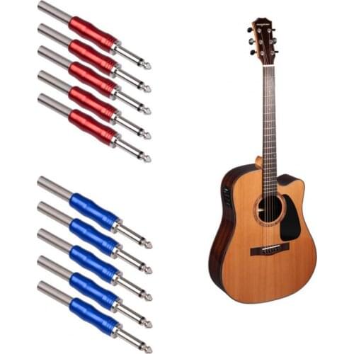 Professional 6.35mm Mono Plug Assembly Wire Connector Audio Video Cable Adapter for Electric Guitar