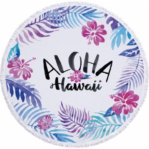 Drop ship 2018 new Tropical Leaves Flower Beach Towel Round Microfiber bath Towels toalha de praia For Adults Serviette De Plage