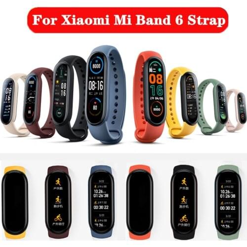 Strap For Xiaomi Mi Band 6 Silicone Strap Watch Replacement Wristband Bracelet For Xiaomi mi band 5 4 3 mi band 6 band6 Strap
