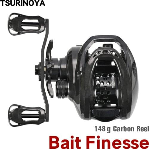 TSURINOYA Bait Finesse Casting Fishing Reel DARK WOLF 50 Ultralight 148g Trout Ajing Carbon Saltwater Baitcasting Reel