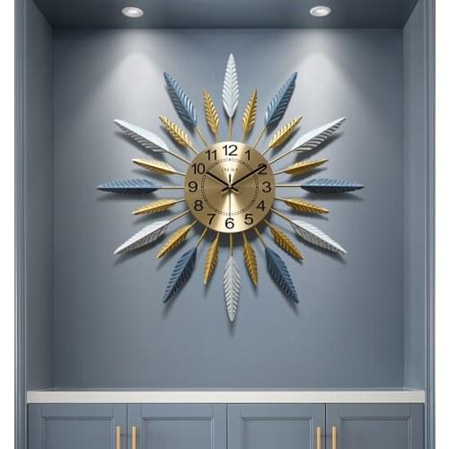 Living Room Modern Design Wall Clock Wrought iron Home Decor 3D Mirror Stickers Quartz Quality Creative Pendulum Kitchen Watches