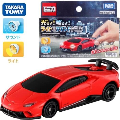 TAKARA TOMY Alloy Car Model Toy 4D Simulation Sound Effect Luminous Lamborghini Sports Car Model Boy Toy Gift