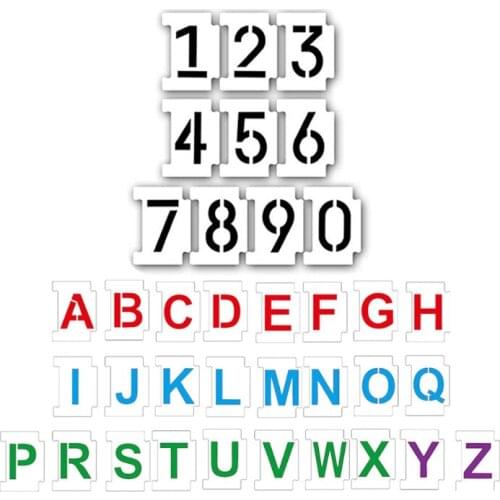 Letter Number Stencils 36 Pack Alphabet Letter Templates for Painting on Wood Wall Reusable Plastic Art Craft Stencils