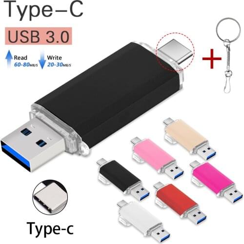Custom logo Waterproof usb 3.0 Type-C pen drive 64GB 128GB usb memory stick 256GB pendrive 512GB adapter cle usb flash drive