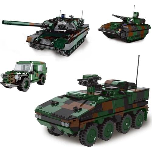Military Series World war Wheeled armored vehicle tank soldier Figures DIY model Building Blocks Bricks Toys Gifts