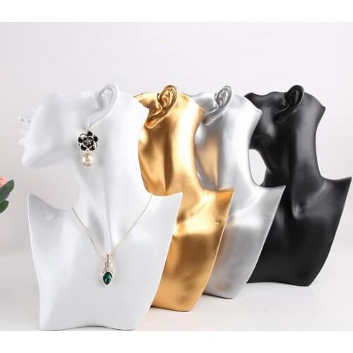 Resin/Velvet Female Mannequin Head Bust Stand Model Shop Jewelry Necklace
