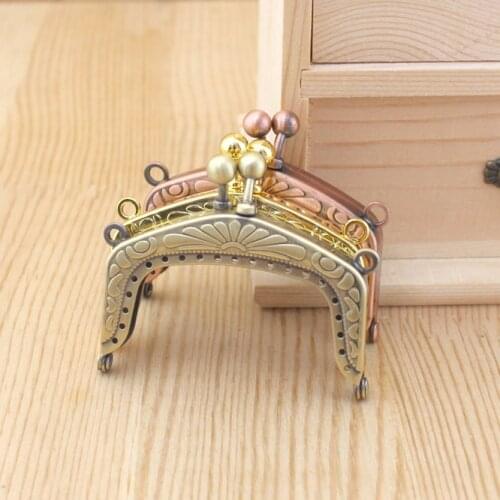 10 pcs/lot 6m small size Vintage Antique Bronze silver golden Clutch Metal Purse Frame for coin purse Making DIY bags accessory