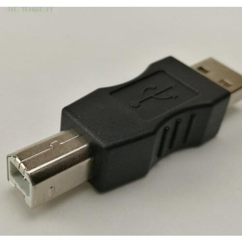 1000pcs USB 2.0 A Male to B Male Adapter Connector AF to BM Converter Mini Portable Black Adapter for PC Computer Phone Printer