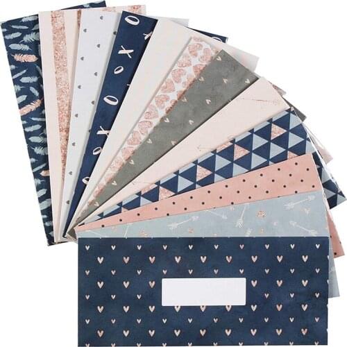 12Pcs Budget Envelopes Laminated Cash Envelope System for Cash Savings Plus 12 Budget Sheets