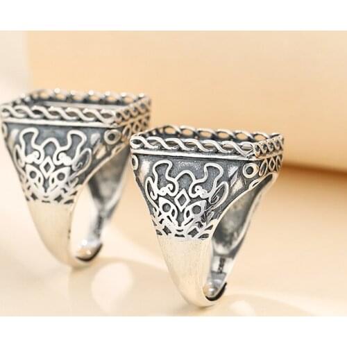 13*19mm 925 STERLING SILVER Semi Mount Bases Blanks base blank Pad men ring Setting jewelry findings (without stone) A5389