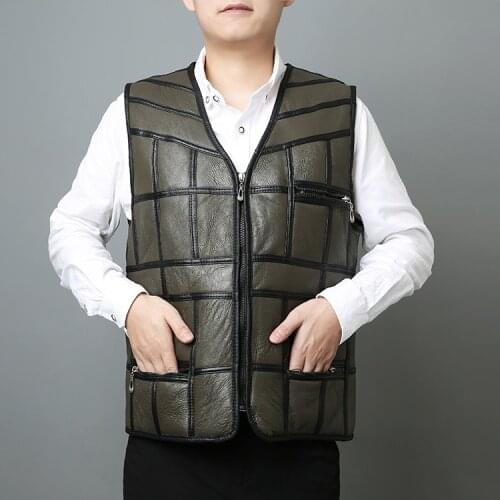 2022 men really wool fur vest comfortable warm Stitching wool sheepskin vest soft and thick