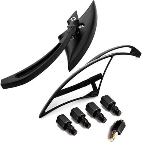 2x Black Silver Arrow Rearview Mirrors For Harley Road King Road Glide Classic Custom