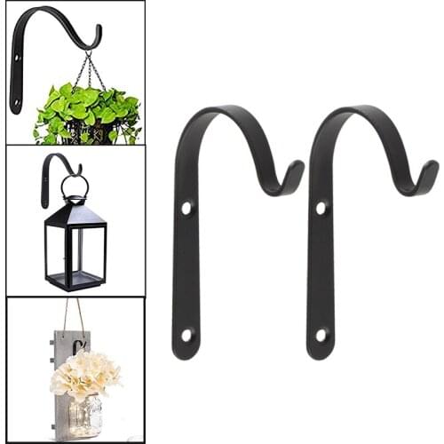 8pcs Iron Hooks Multifunction Garden Wall Light Hanging Flower Plant Pot Basket Planter Lantern Hanger Hook Balcony Yard Decor