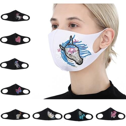 Diamond Painting Craft Decor Mask DIY Special Crystals Drills Cross Stitch 5D Diamond Embroidery Set Outdoor Protect Masque Gift