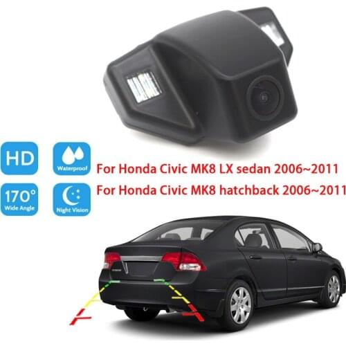 HD CCD Car Backup Rear View Camera For Honda Civic MK8 LX sedan 2006~2011 For Honda Civic MK8 hatchback 2006~2011 Night Vision
