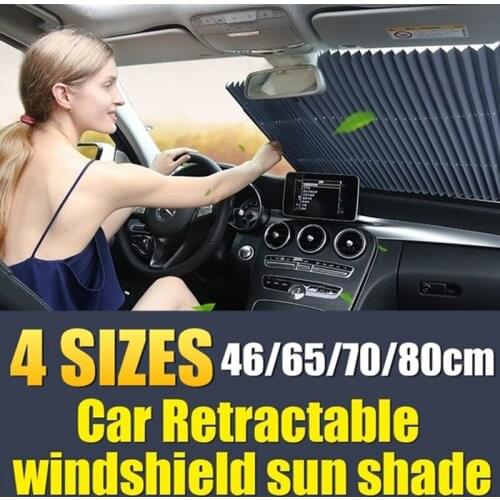 Auto Retractable Car Curtain Front Back Window Sun Shade Windshield Cover Protector Sunshade Shield Visor for Most SUV/MPV/Truck