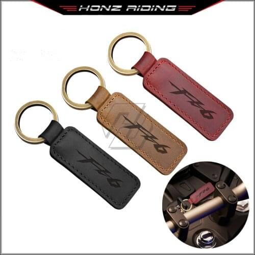 For Yamaha FZ6N FZ6S FZ6 Fazer Motorcycle Keychain Cowhide Key Ring