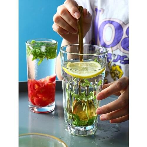 Household transparent glass lemonade cup teacup glass cup breakfast milk cup milk tea handy glass beer mug coffee mug