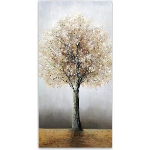 Heavy Textured Tree Oil Painting Pure 100% Hand Painted Unframed Canvas Wall Art Acrylic Artwork Image Painting For Living Room