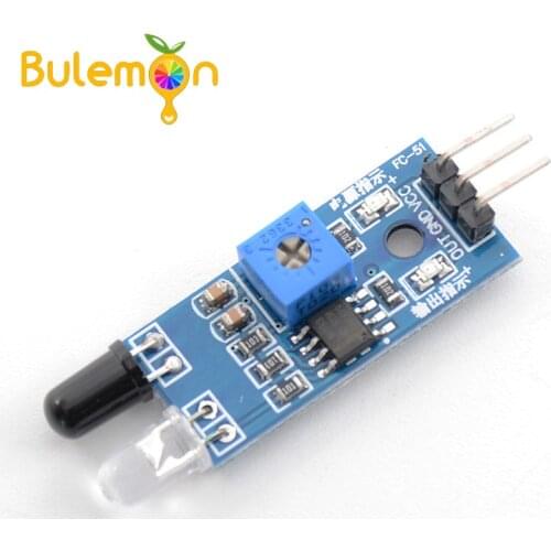 10pcs/lot Obstacle Avoidance Sensor Infrared Barrier Module Distance Adjustable Black and White Line Recognition