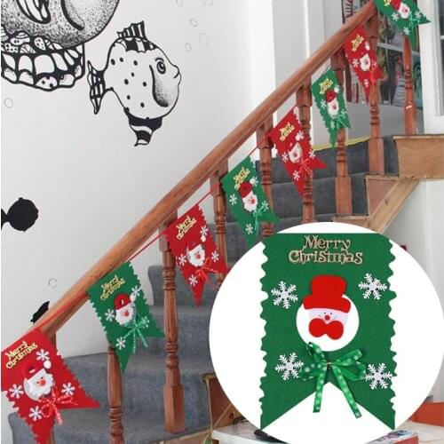 Hot Snowman Ornaments Set 8 Flags Hunting Enfeites De Natal Colorful Christmas New Year Hanging Flag Party Decoration