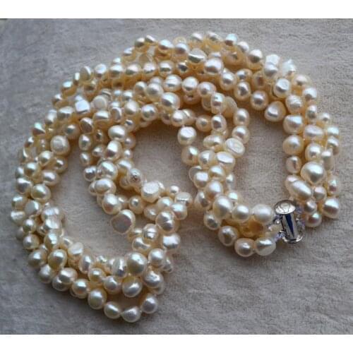 Perfect WomenS Pearl Jewelry,White Color 6-7mm Natural Freshwater Pearl Necklace,18inches Wedding Birthday Gift Necklace