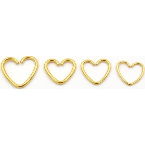 50pcs/Pack Jewelry Surgical Steel Heart Ring Cartilage Tragus Piercings Hoop Lip Nose Rings Piercing Earring Ear Stud Jewelry
