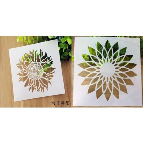 2pc Stencils Sun flower Painting Template Embossing Craft Bullet Journal Accessories Sjablonen For Scrapbooking Stencil Reusable