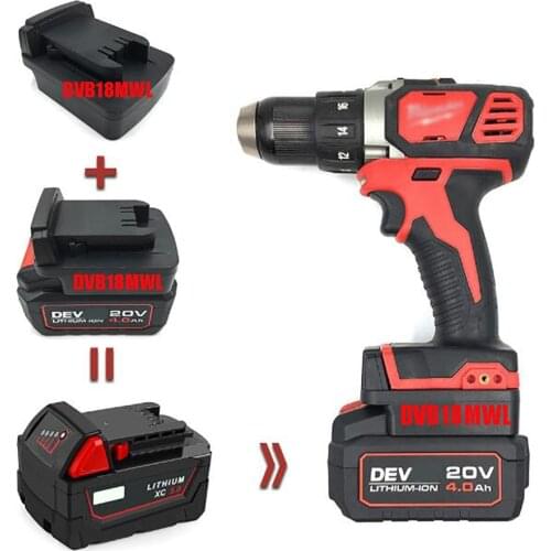 Dawupine DVB18MWL Adapter Converter use Devon 20V Li-ion Battery on Milwaukee 18V M18 Lithium Electric Power Tools