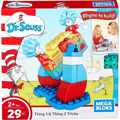 Mega Bloks Dr. Seuss Thing 1 & Thing 2 Tricks Set Big Building Blocks Educational Toys Construction Toys Best Gift for Ages 3