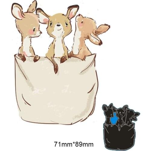 71*89mm Cute baby kangaroo New Metal Cutting Dies Scrapbook paper Decoration Embossing DIY Paper Card Craft